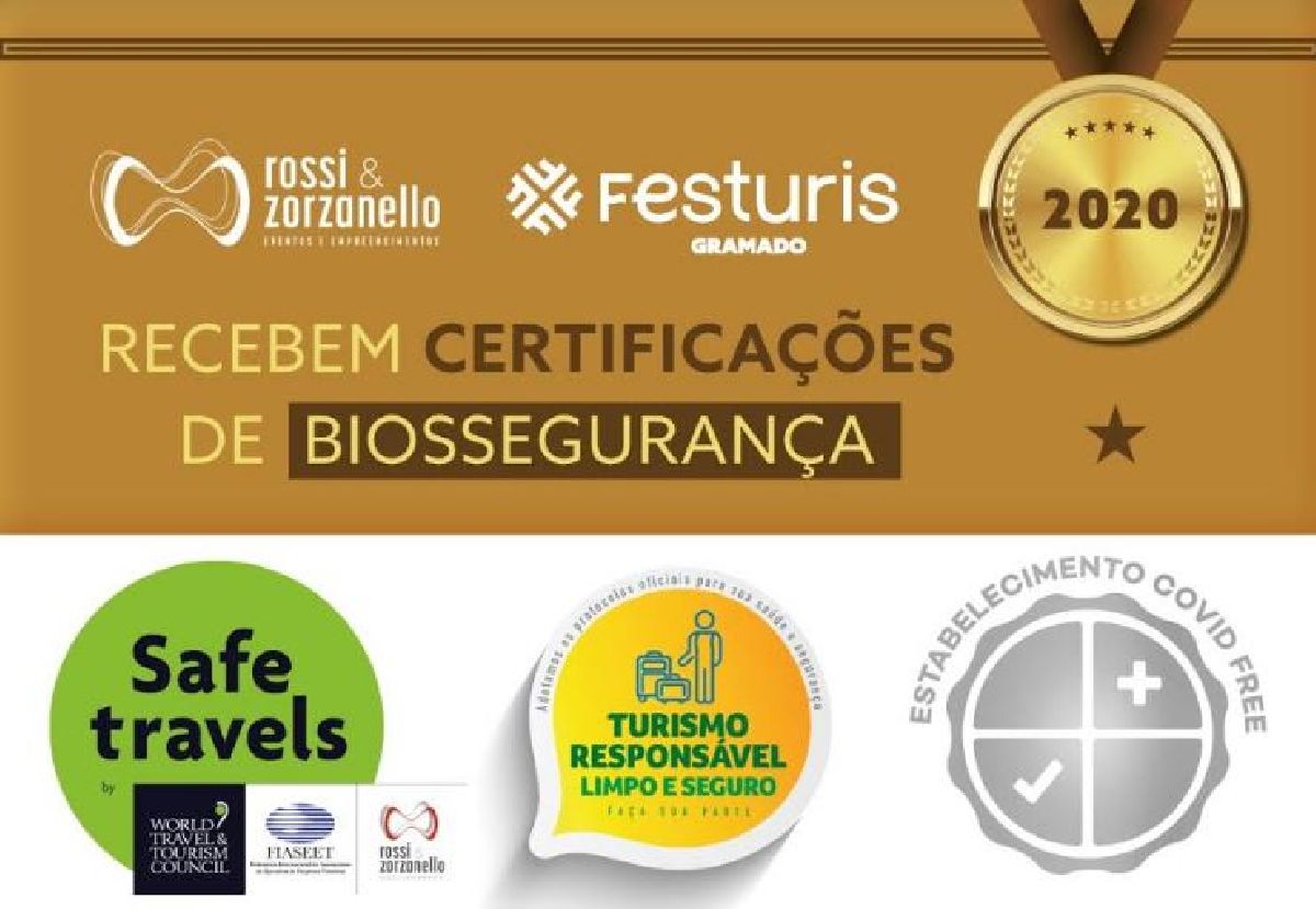 ROSSI & ZORZANELLO E FESTURIS GRAMADO RECEBEM CERTIFICAÇÕES INTERNACIONAIS DE BIOSSEGURANÇA