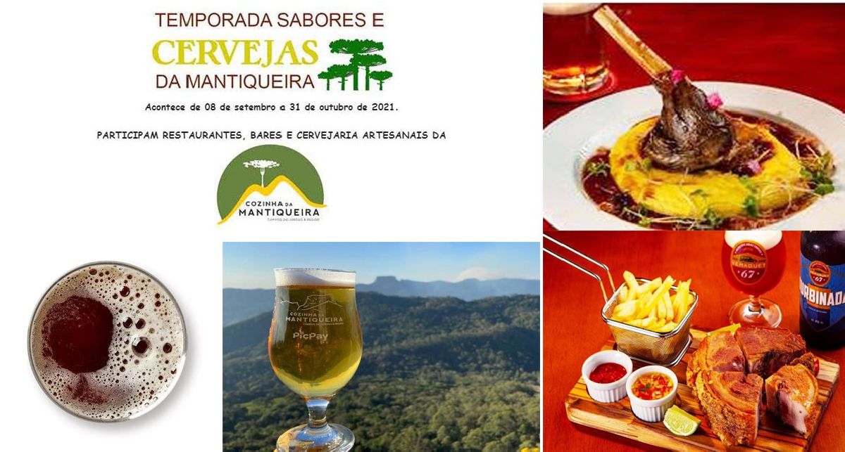 Acontece de 08 de setembro a 31 de outubro de 2021 / PARTICIPAM RESTAURANTES, BARES E CERVEJARIA ARTESANAIS DA COZINHA DA MANTIQUEIRA