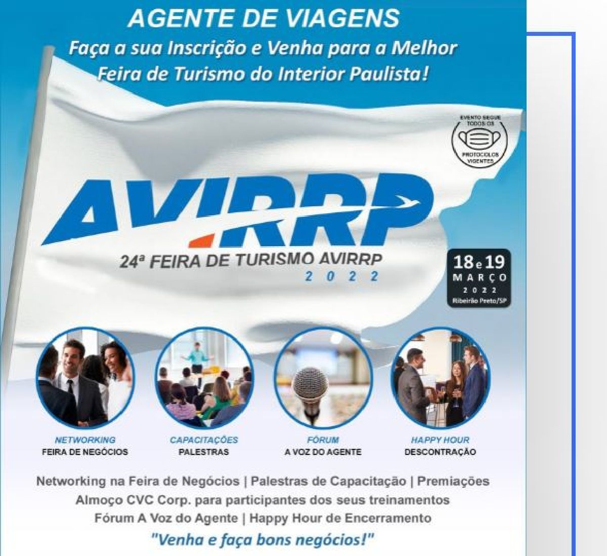 24ª. FEIRA DE TURISMO AVIRRP 2022 PRORROGA INSCRIÇÕES DE CARAVANAS ATÉ DIA 12/03 ( SÁBADO)