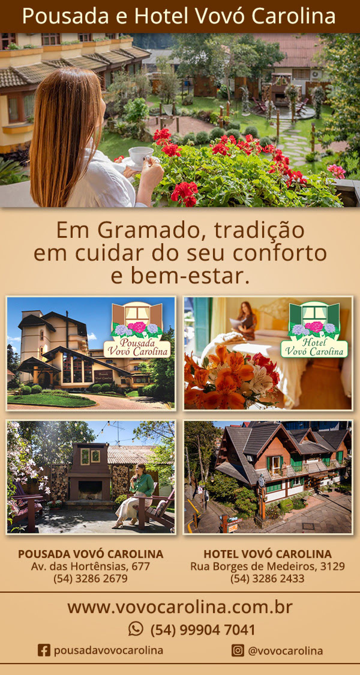 A MELHOR OPÇÃO DE HOSPEDAGEM EM GRAMADO É NA POUSADA E HOTEL VOVÓ CAROLINA