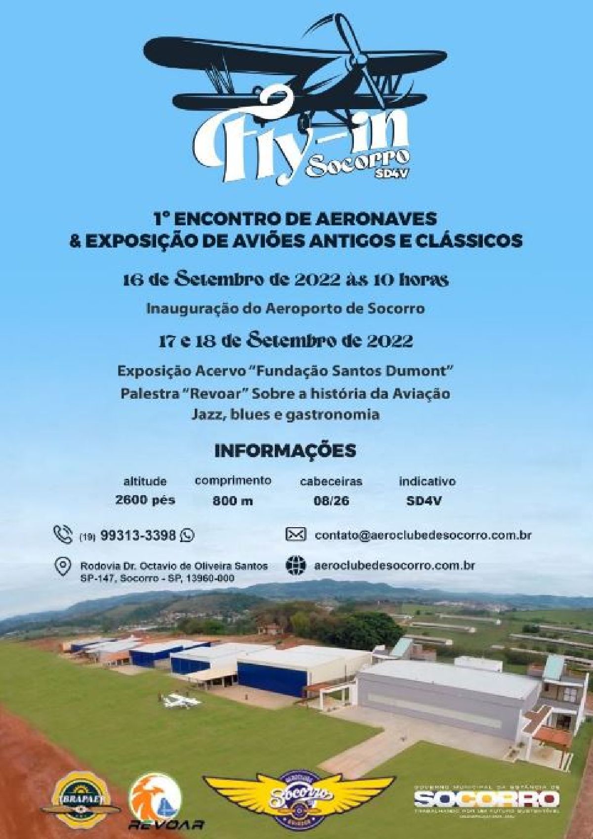 1º ENCONTRO DE AERONAVES & EXPOSIÇÃO DE AVIÕES ANTIGOS E CLÁSSICOS NO AEROPORTO DE SOCORRO/SP