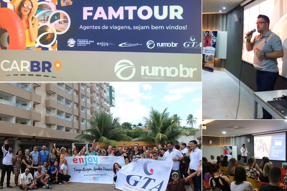 Rumobr - Operadora de Turismo Rodoviário, em parceria  com a Enjoy Hotéis e Resorts realizou um Famtour com Agentes de Viagens em Olímpia (SP)