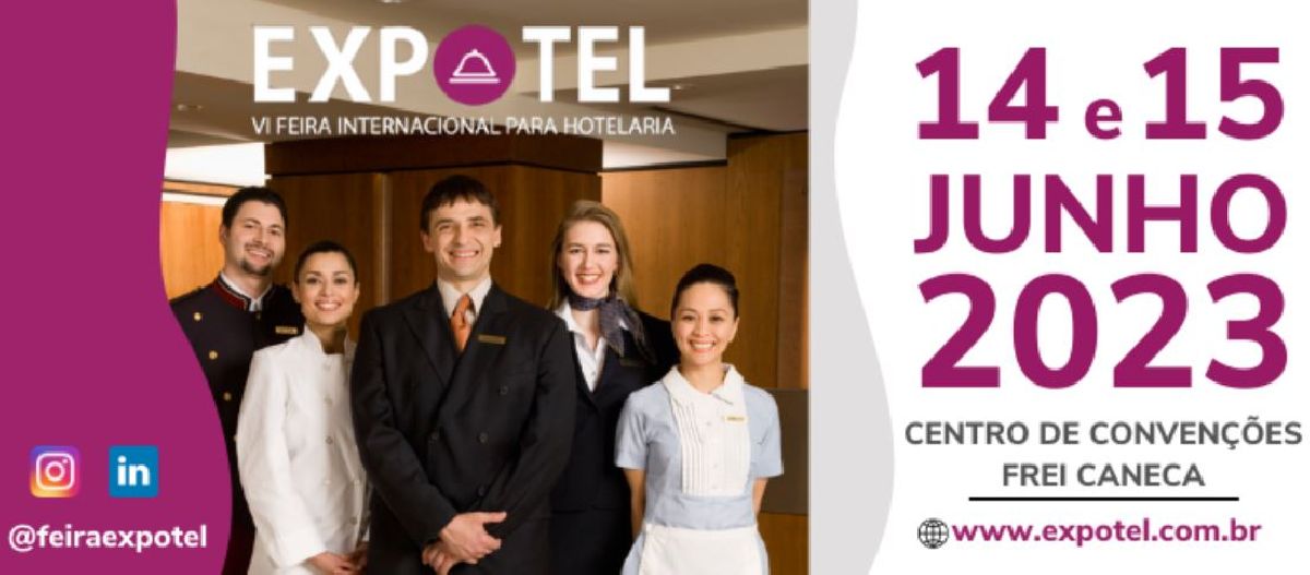 A EXPOTEL – Feira Internacional de Hotelaria e Gastronomia, ocorrerá dias 14 e 15 de junho de 2023, no Centro de Convenções Frei Caneca, em São Paulo – SP