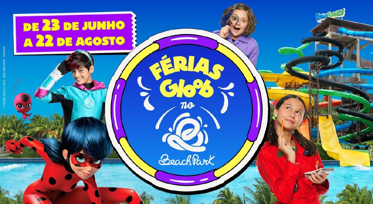 Férias Gloob no Beach Park traz personagens icônicos para celebrar com a criançada