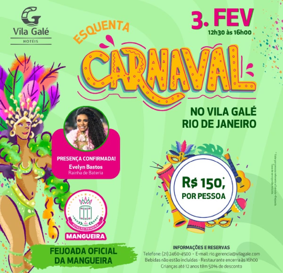 Vila Galé e Mangueira anunciam tradicional feijoada  pré-carnavalesca no Rio de Janeiro