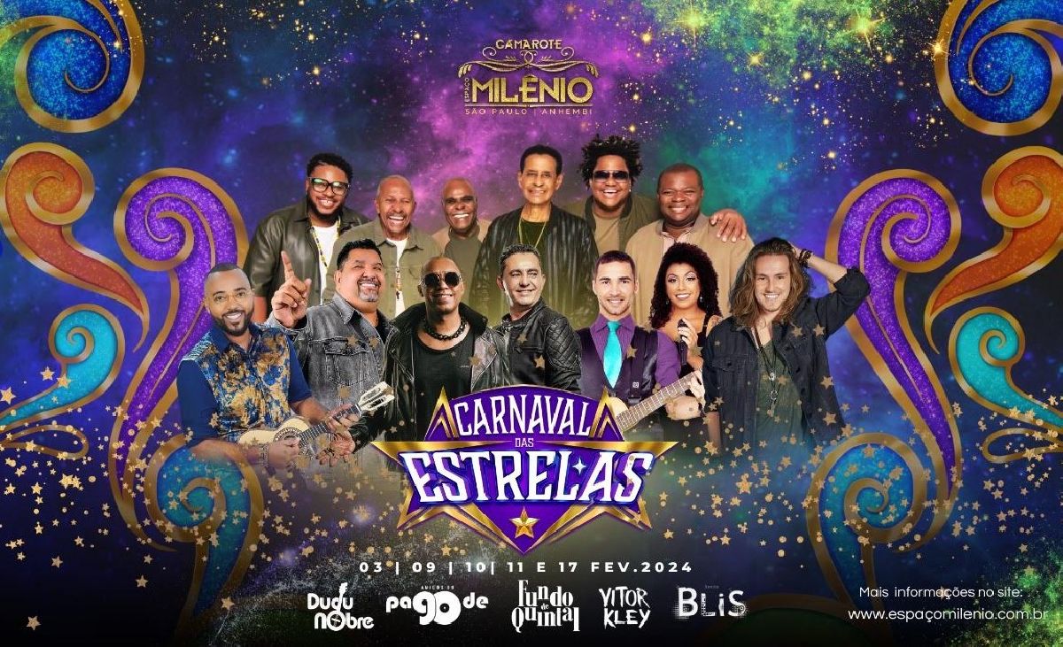 Camarote Espaço Milênio, apresenta suas atrações do “Carnaval das Estrelas” no Sambódromo do Anhembi