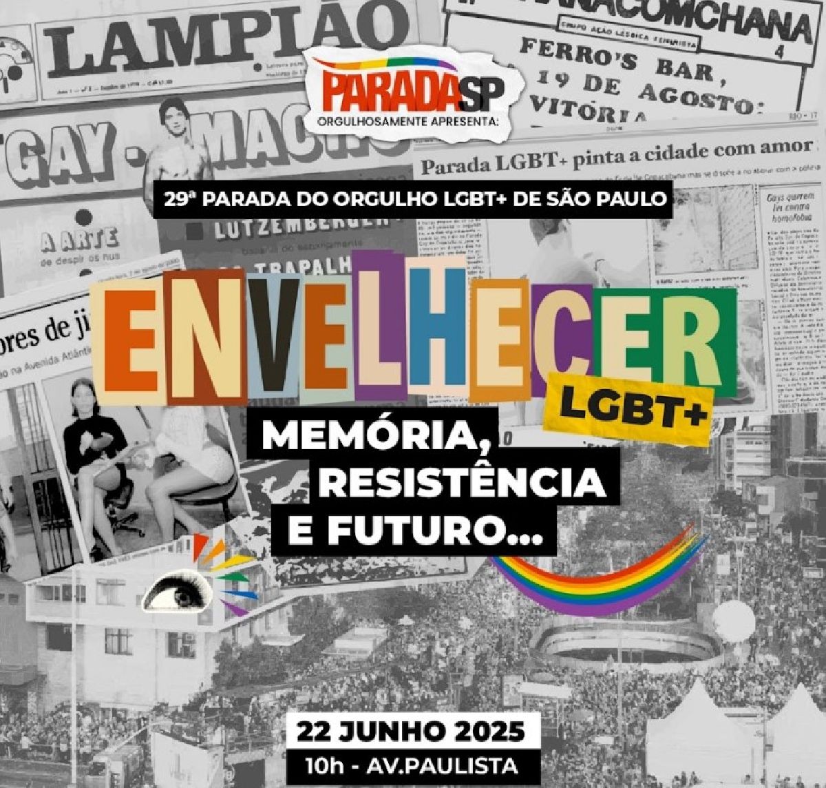Parada do Orgulho LGBT+ de São Paulo 2025 traz como tema Envelhecer LGBT+: Memória, Resistência e Futuro