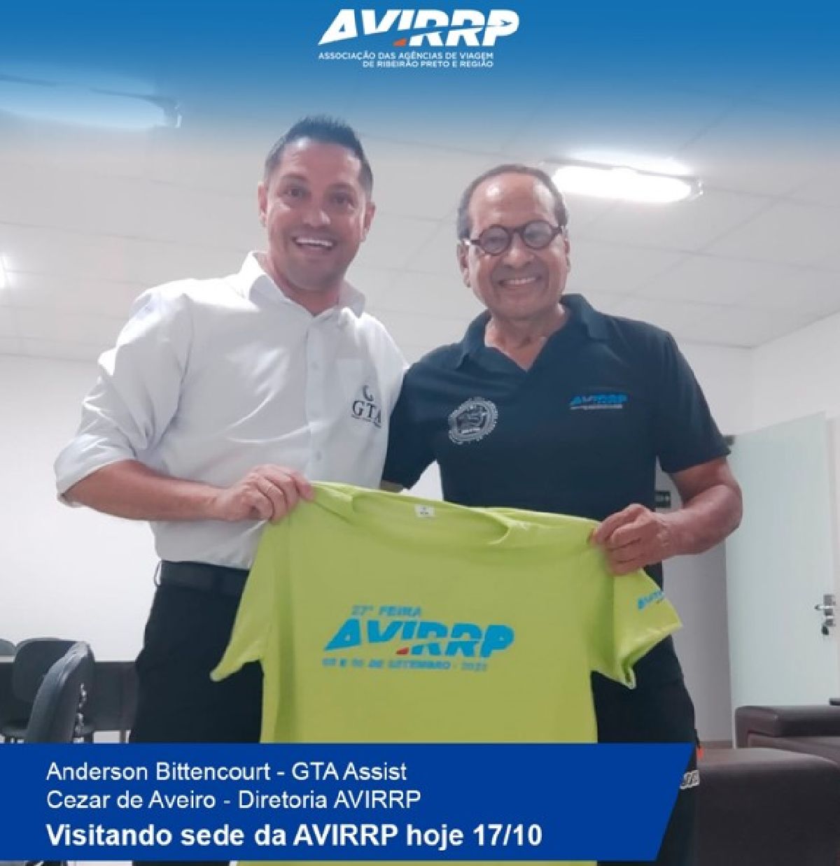 AVIRRP recebe Anderson Bittencourt, da GTA, e reforça laços com o trade turístico regional