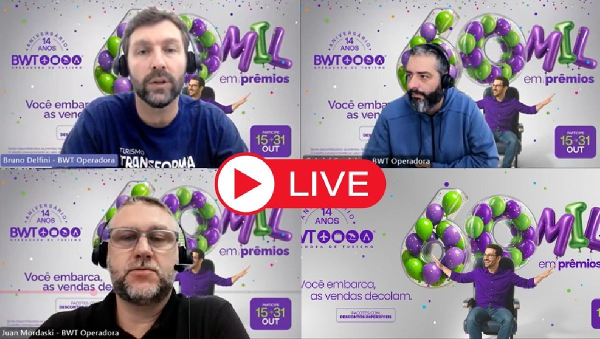 Primeira Live de Aniversário BWT distribui prêmios e hospedagens em resorts