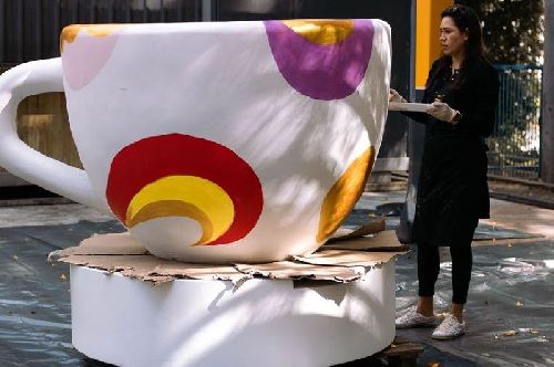 Centro histórico recebe exposição de xícaras gigantes durante Festival do Café no Triângulo SP 